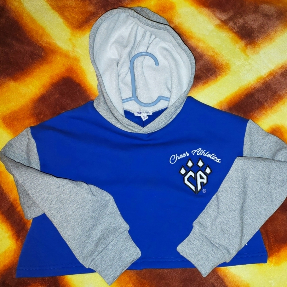 YM Brand NEW Rebel crop sweatshirt royal blue/grey